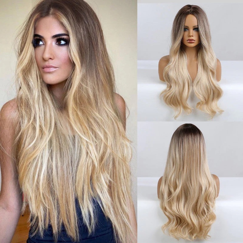 Brand new in Package OMBRE BLONDE LOOSE WAVE SYNTHETIC WIG 26”